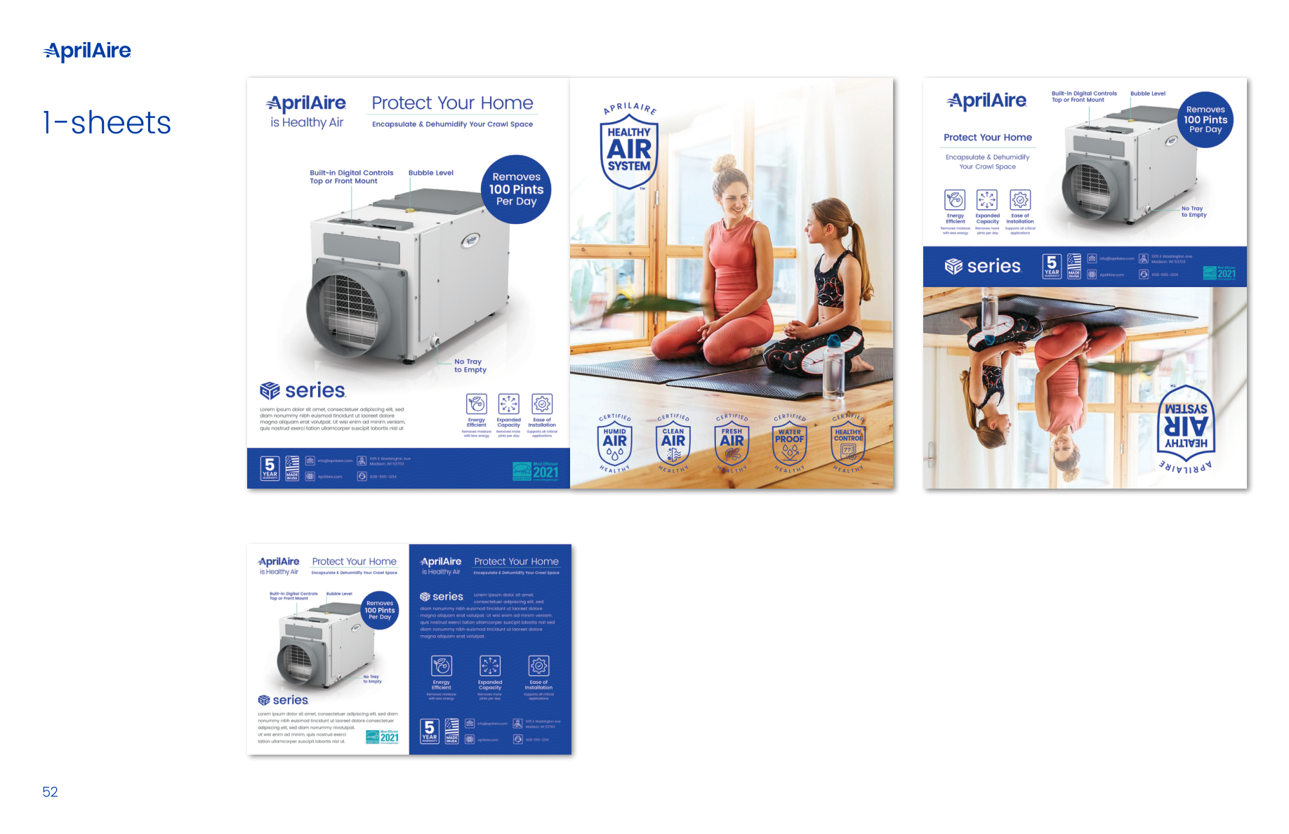 Brand-book applications / Product one-sheets.