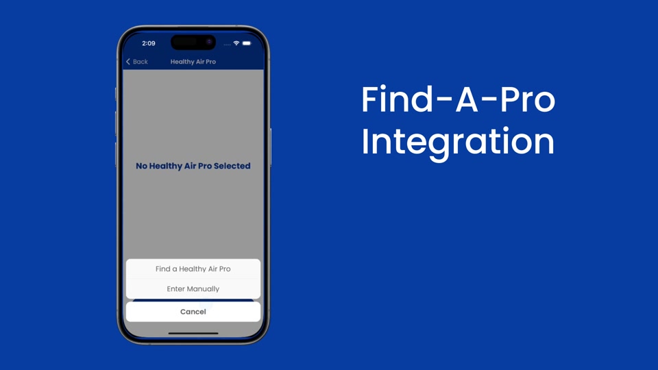 App communication / Find-A-Pro feature.