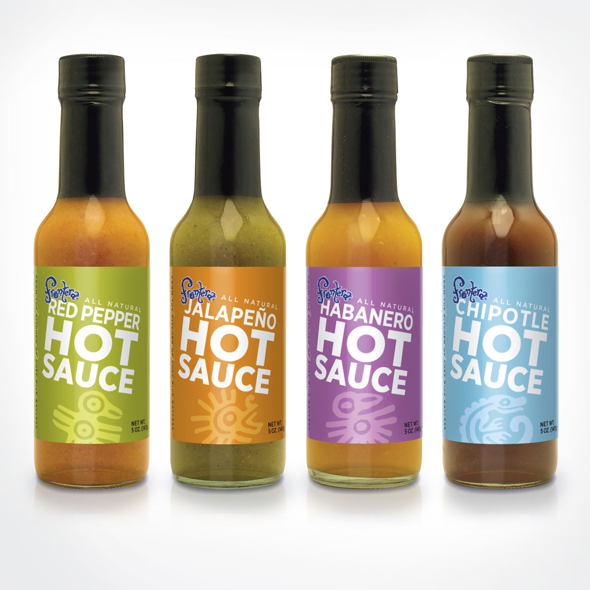 Hot sauces / Four-bottle range.