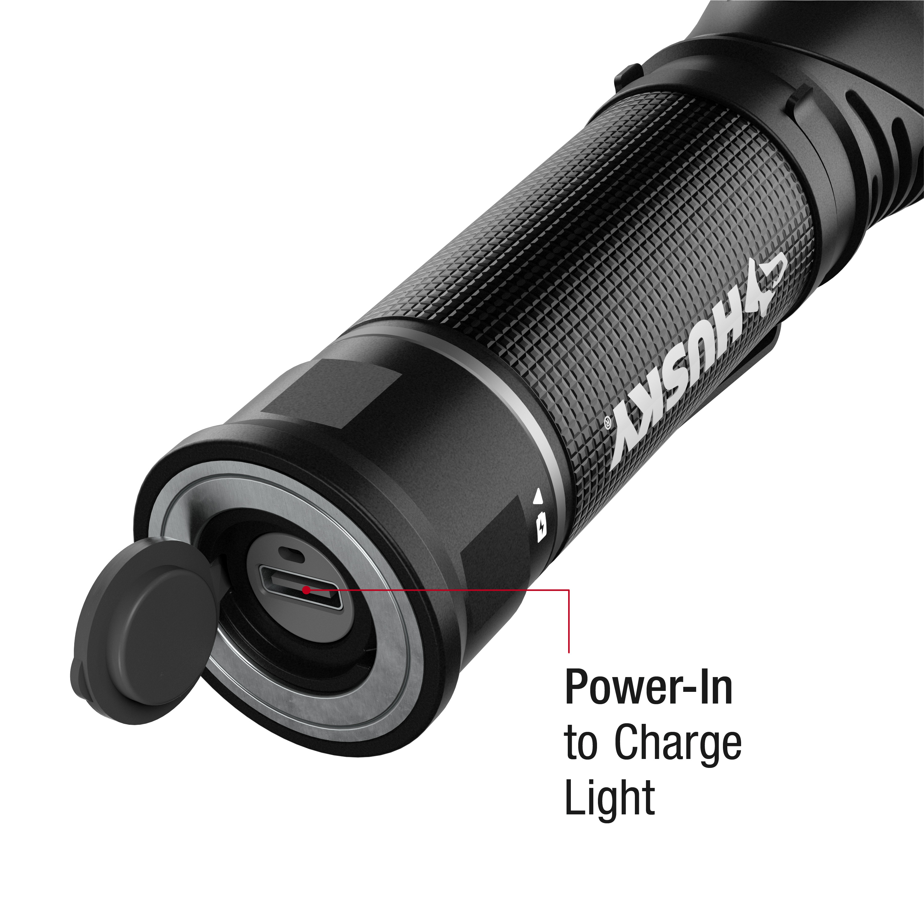 HUSKY Swivel flashlight / Charging detail. Work through Infinity X1.