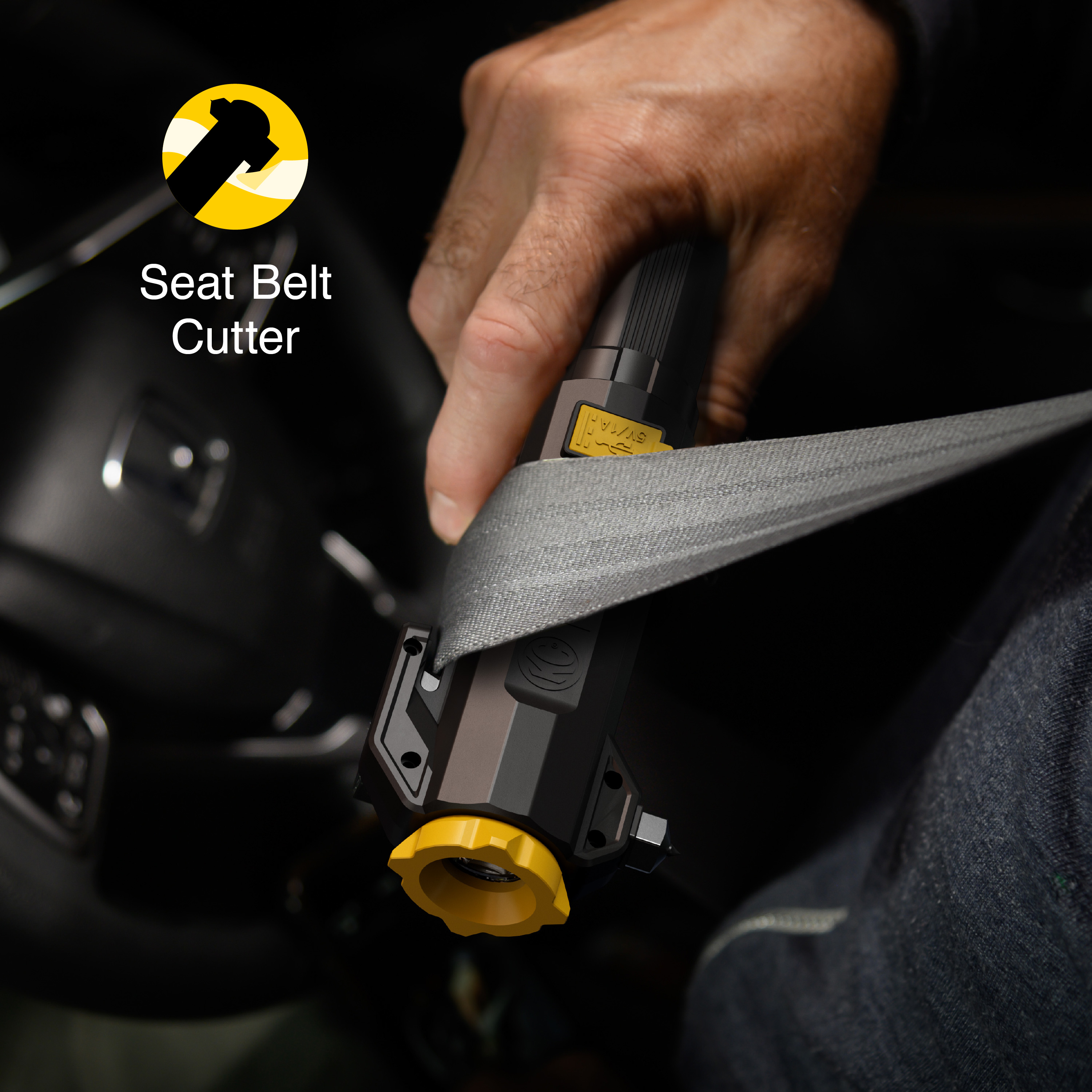 KC Auto light / Seat-belt cutter detail. Work through Infinity X1.