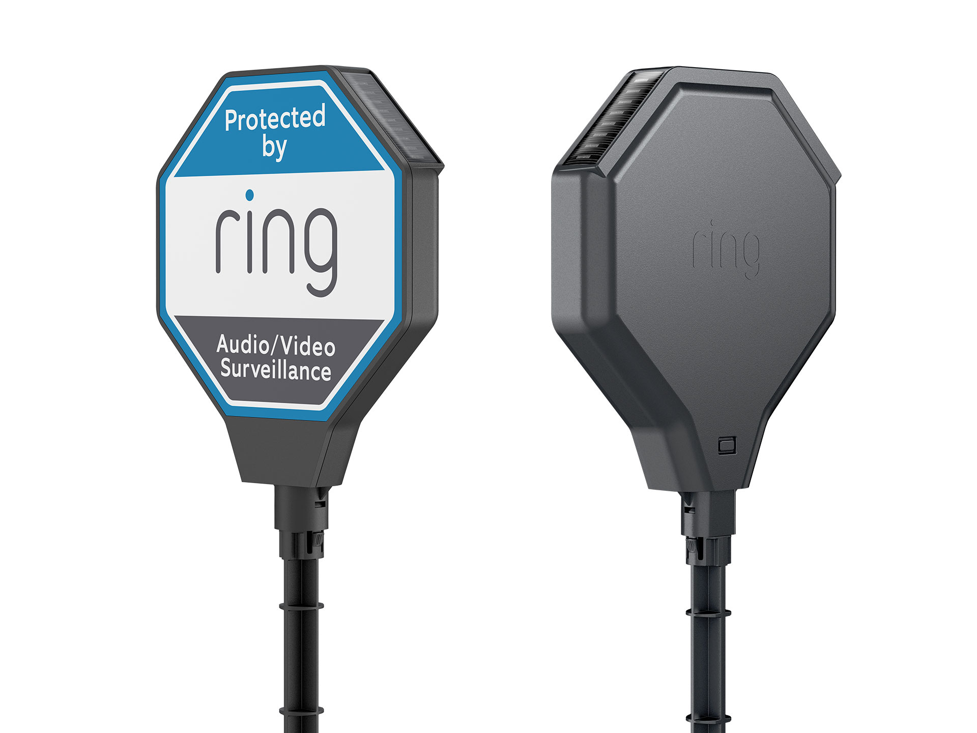 RING / Security yard sign front and rear views