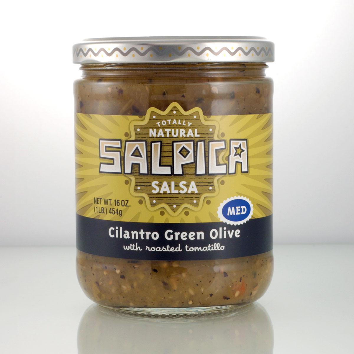 Cilantro Green Olive / Salsa label in gold.