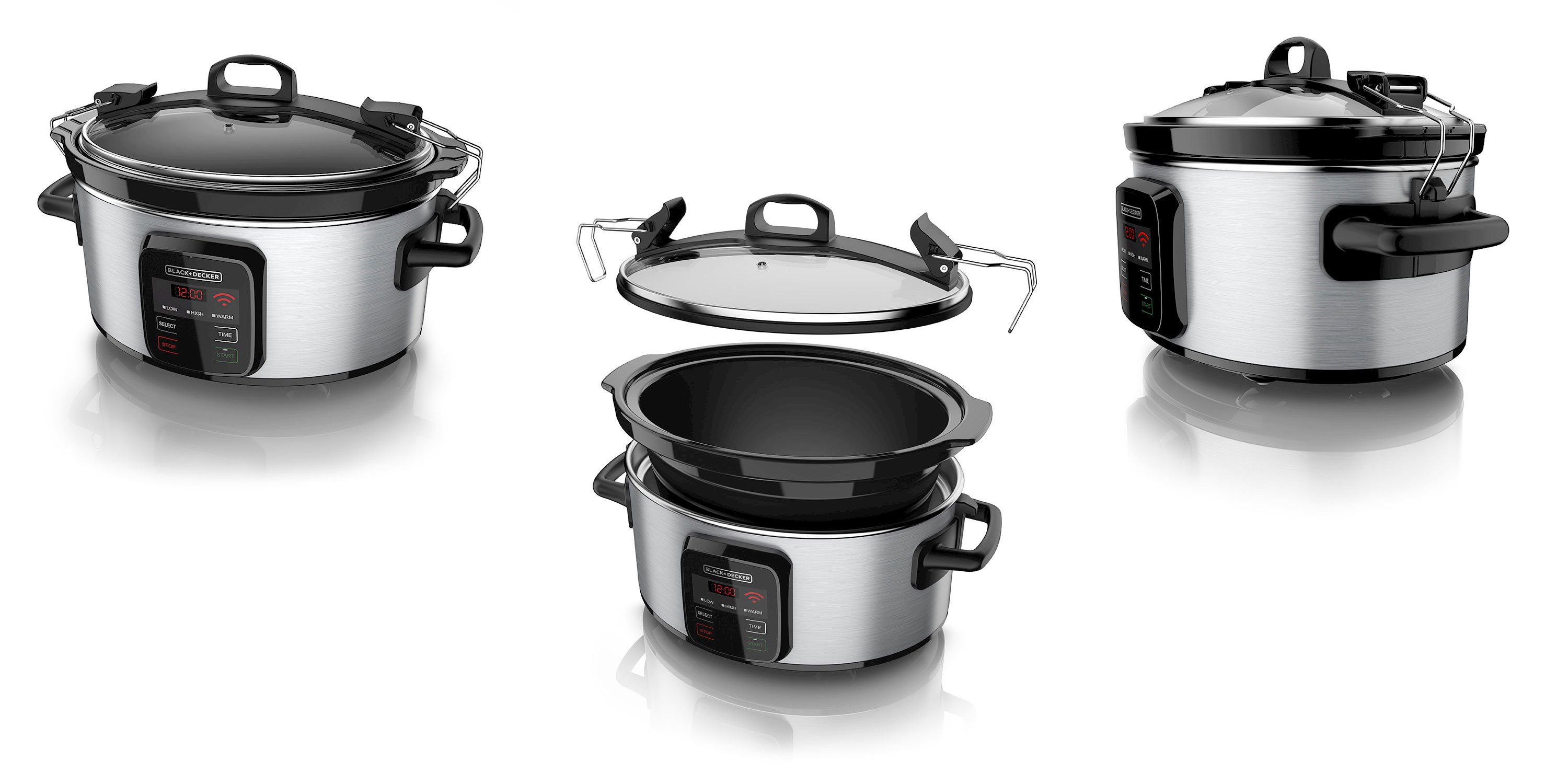 Slow cooker / Alternate angles and removable lid.