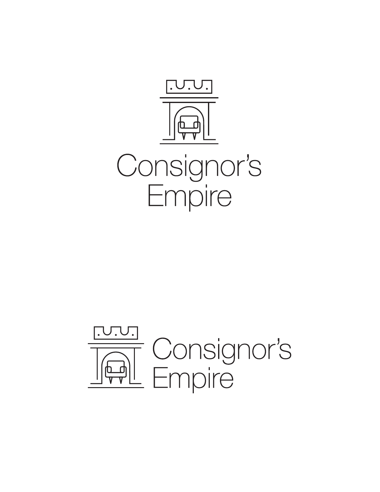 Consignor’s Empire — Stacked and horizontal logo lockups