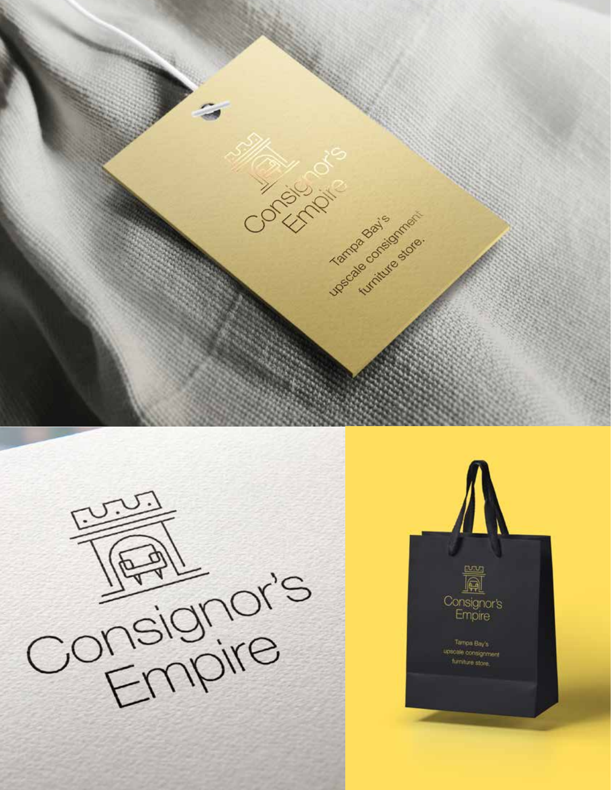 Consignor’s Empire — Hangtag and shopping-bag mockups