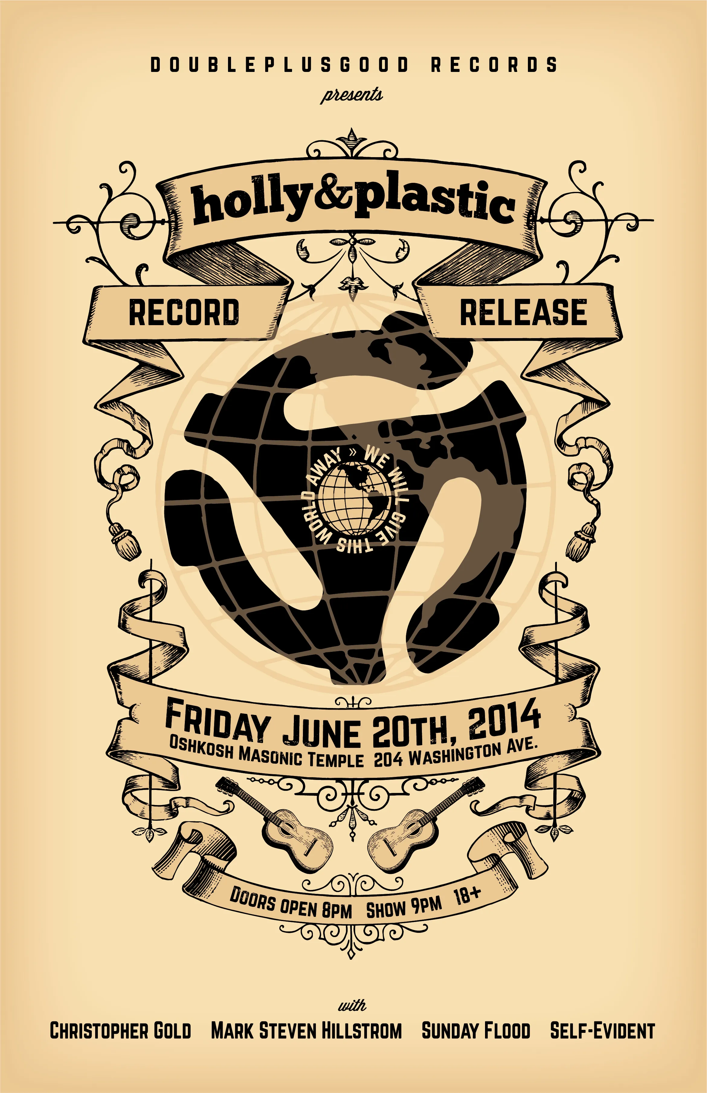 holly&plastic / Record release poster, 2014.